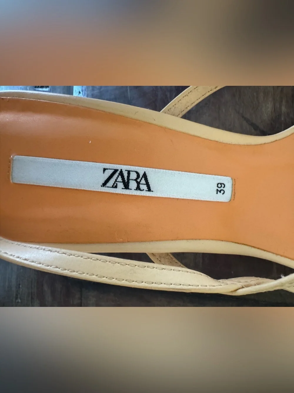 Zara kitten heel thong square toe sandals with ankle straps women’s size 8.5 - Picture 6 of 7
